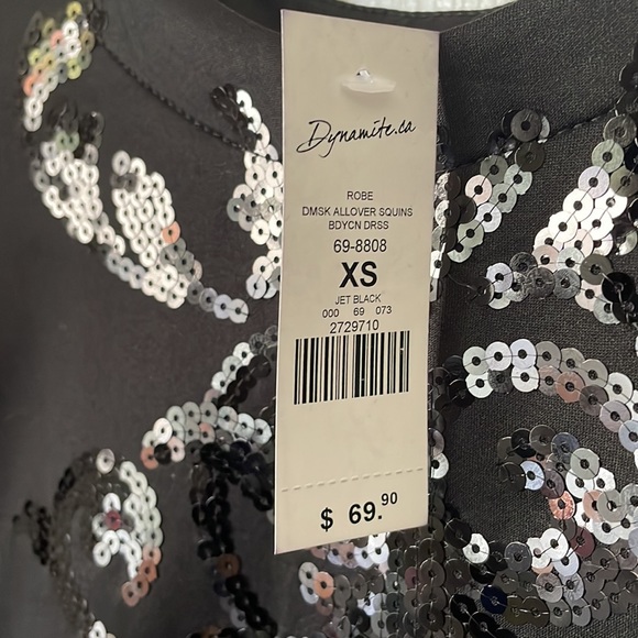 NWT BEAUTIFUL BLACK SEQUINS COCKTAIL DRESS - Picture 6 of 8